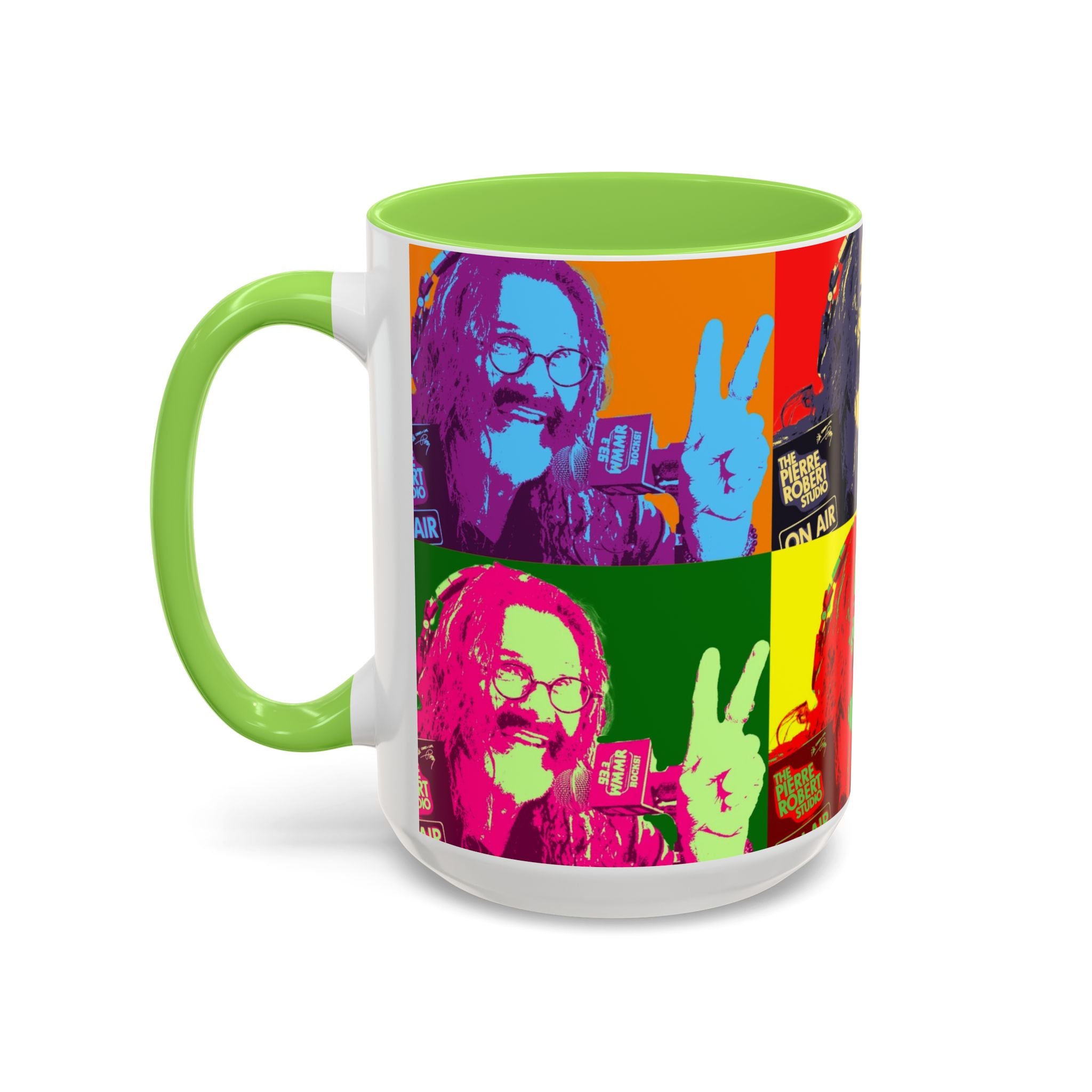 Pop Art Legendary DJ Pierre Robert Colorful Mugs (11oz, 15oz)