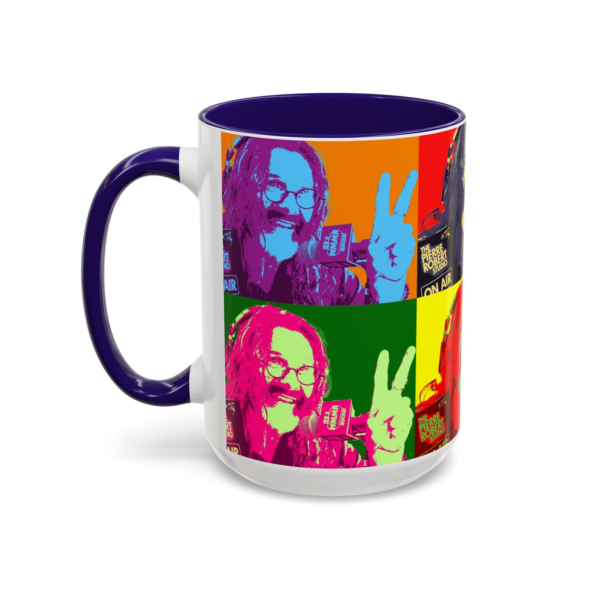Pop Art Legendary DJ Pierre Robert Colorful Mugs (11oz, 15oz)